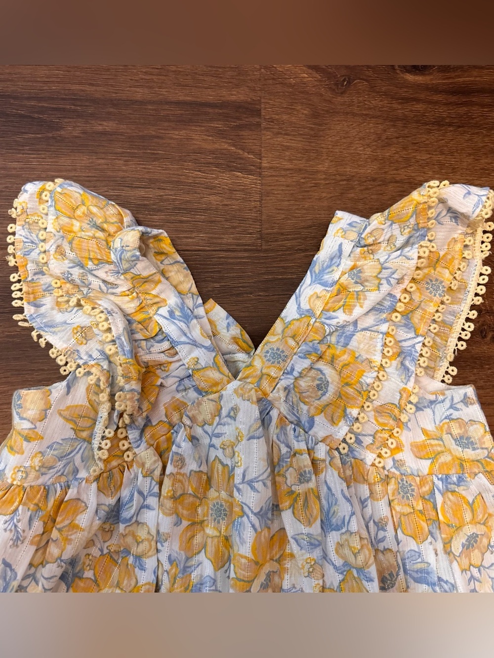 Sincerely Jules Girls 18 Months Yellow Floral Dress Spring Summer Cotton - Picture 4 of 7